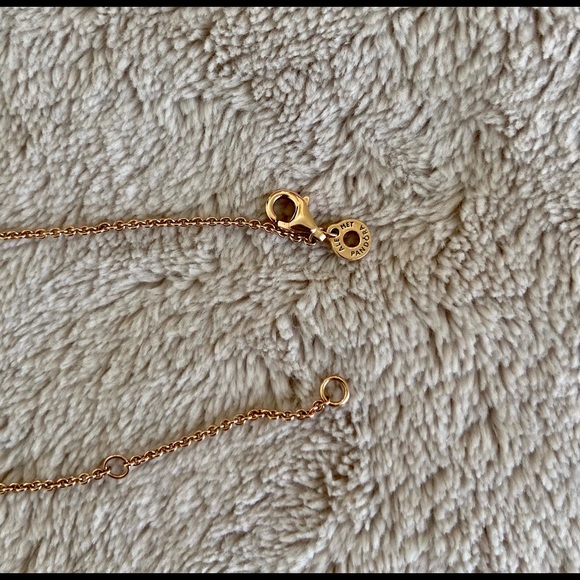 Authentic Pandora Logo Pavé Circle Collier Necklace, Rose Gold - Picture 5 of 6